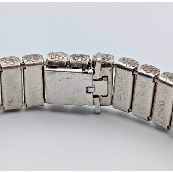 Vintage Bojar Sterling Silver 925 Clear Rhinestone Tennis Bracelet Art-Deco - Picture 15 of 16